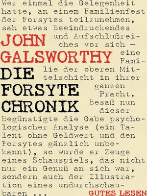cover image of Die Forsyte Chronik--Komplettausgabe